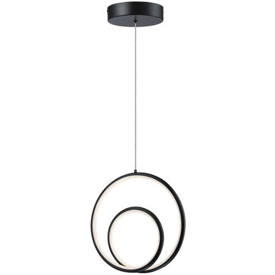 Dainolite 22W Pendant, Matte Black w/ White Silicone Diffuser GBL-1222LEDP-MB