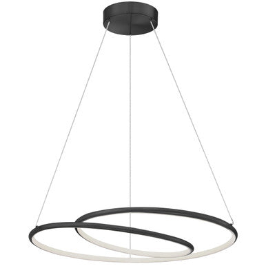 Dainolite 38W Chandelier, Matte Black w/ White Silicone Diffuser GBL-2438LEDC-MB