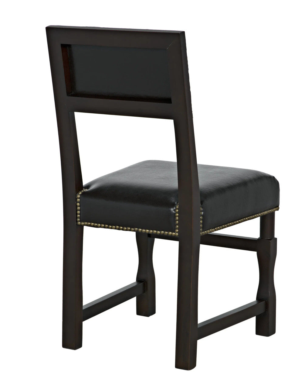 Noir Abadon Side Chair with Leather in Distressed Brown GCHA271D