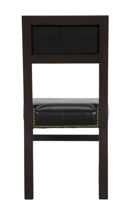 Noir Abadon Side Chair with Leather in Distressed Brown GCHA271D