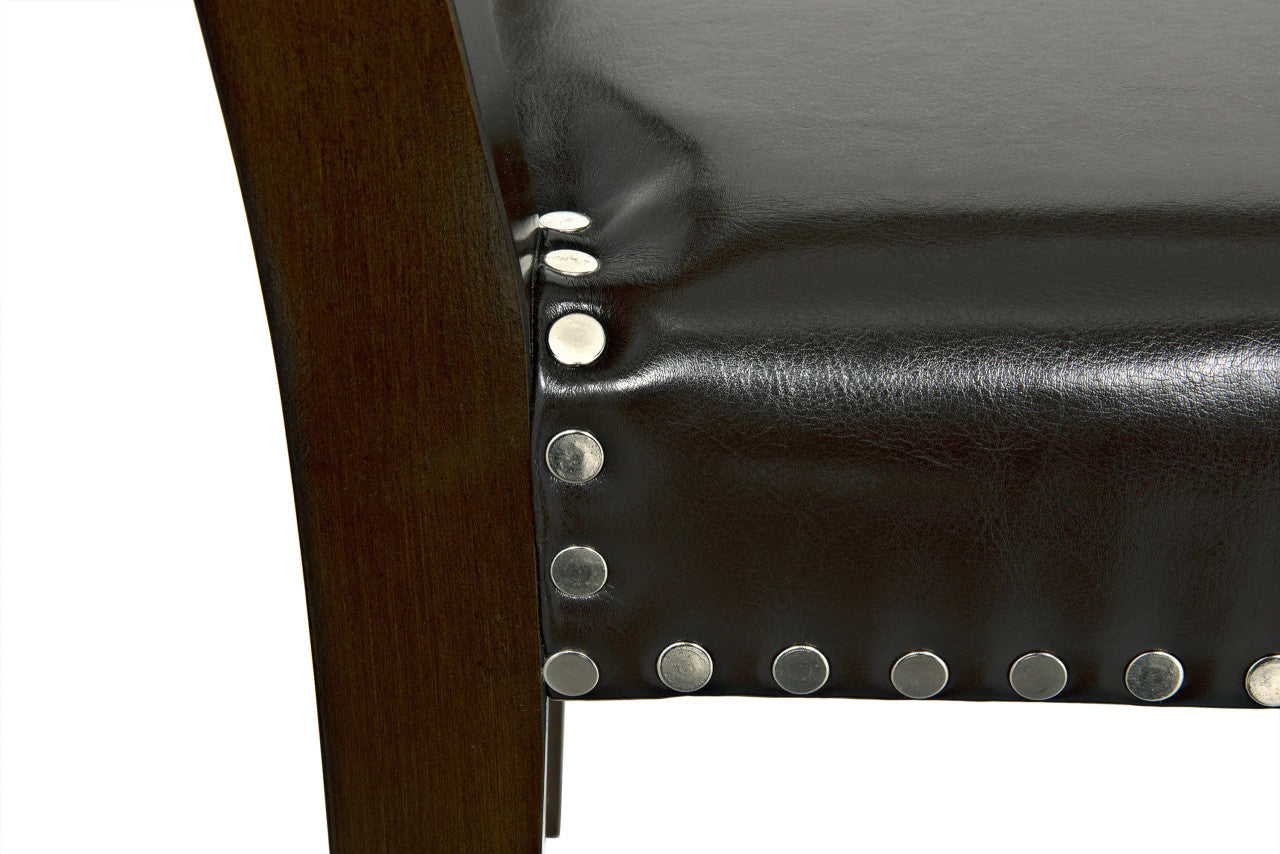 Noir Kerouac Chair with Leather in Distressed Brown GCHA275D