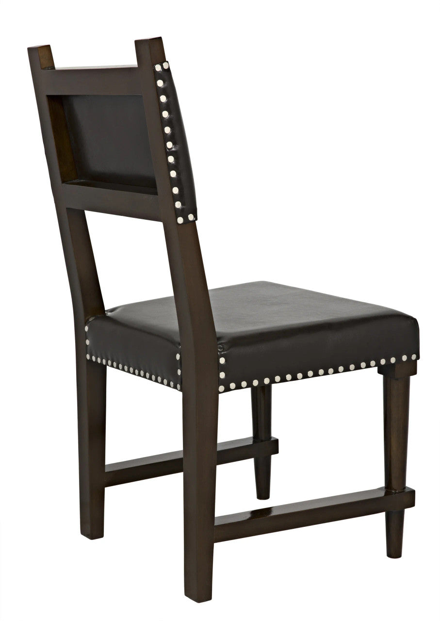 Noir Kerouac Chair with Leather in Distressed Brown GCHA275D