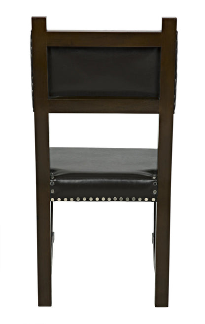 Noir Kerouac Chair with Leather in Distressed Brown GCHA275D