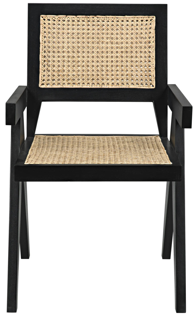 Noir Jude Chair with Caning in Black GCHA278B