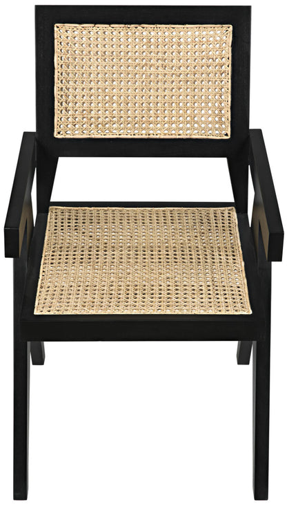 Noir Jude Chair with Caning in Black GCHA278B