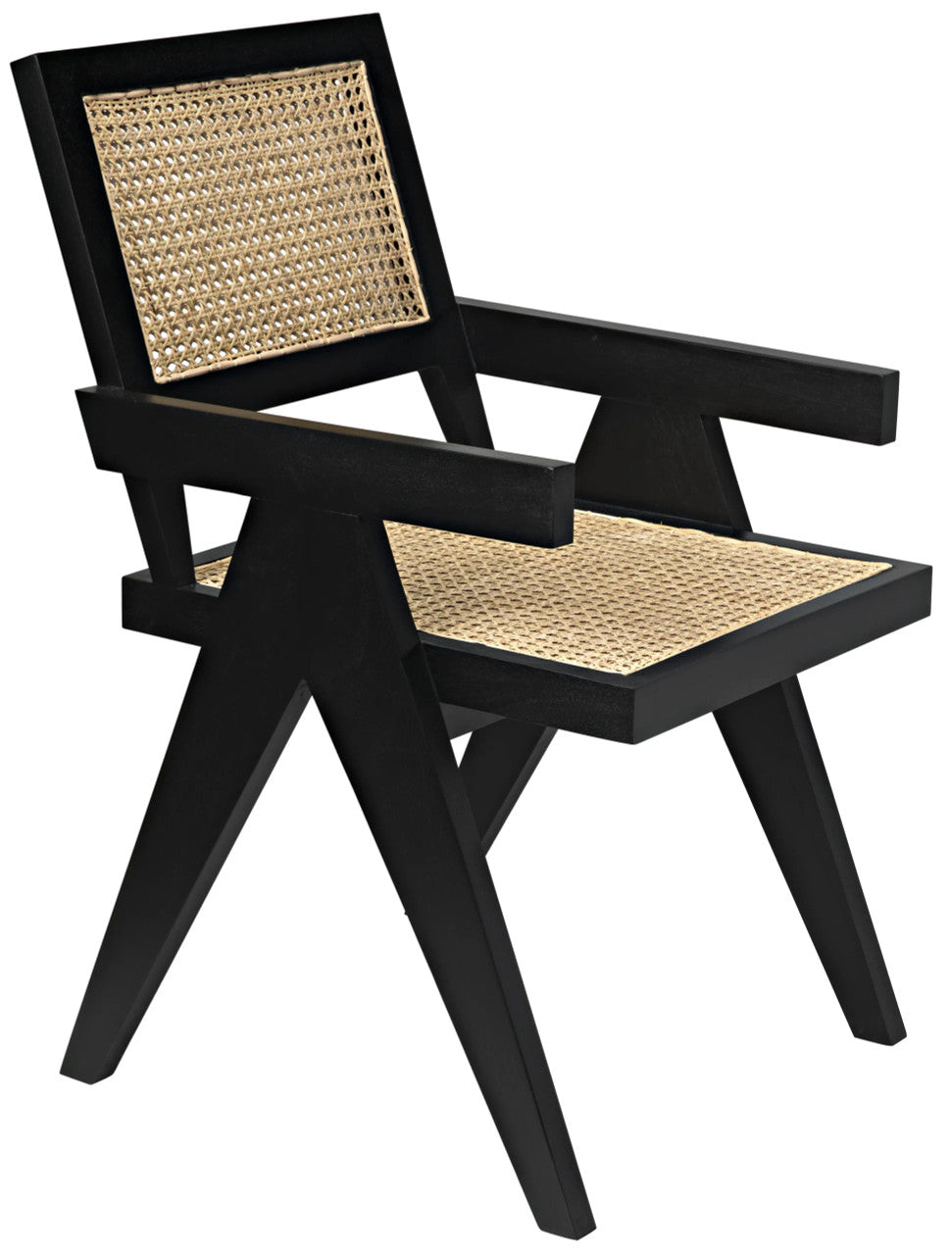 Noir Jude Chair with Caning in Black GCHA278B