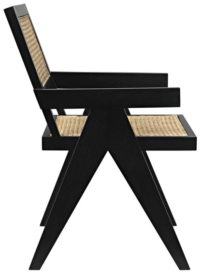 Noir Jude Chair with Caning in Black GCHA278B