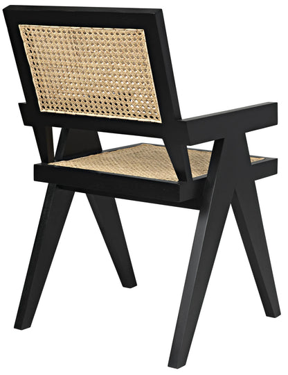 Noir Jude Chair with Caning in Black GCHA278B