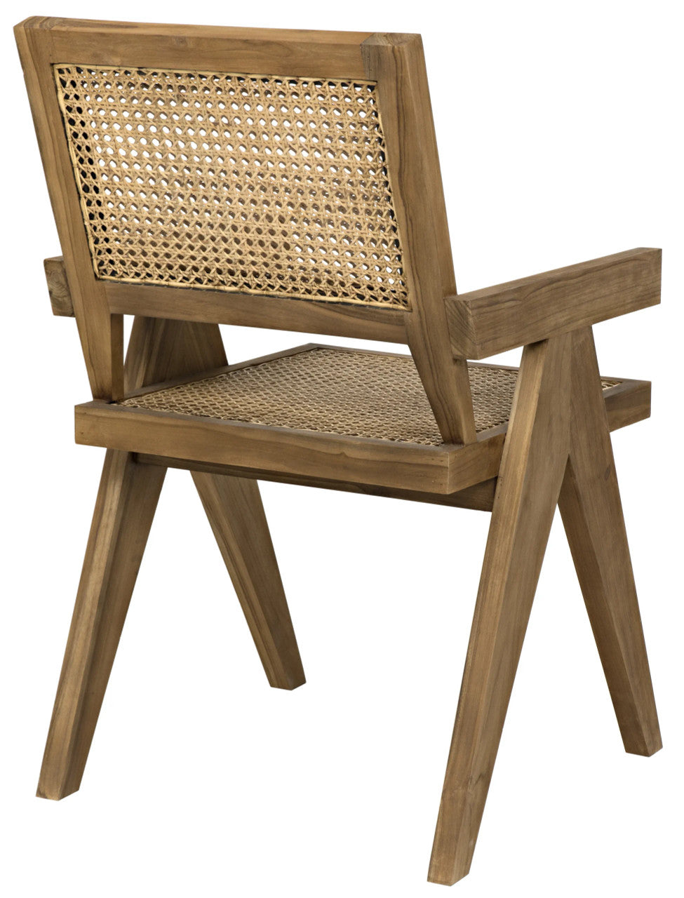 Noir Jude Chair with Caning in Clear Coat Flat GCHA278T