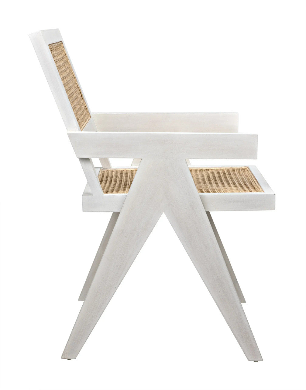 Noir Jude Chair with Caning in White Wash GCHA278WH