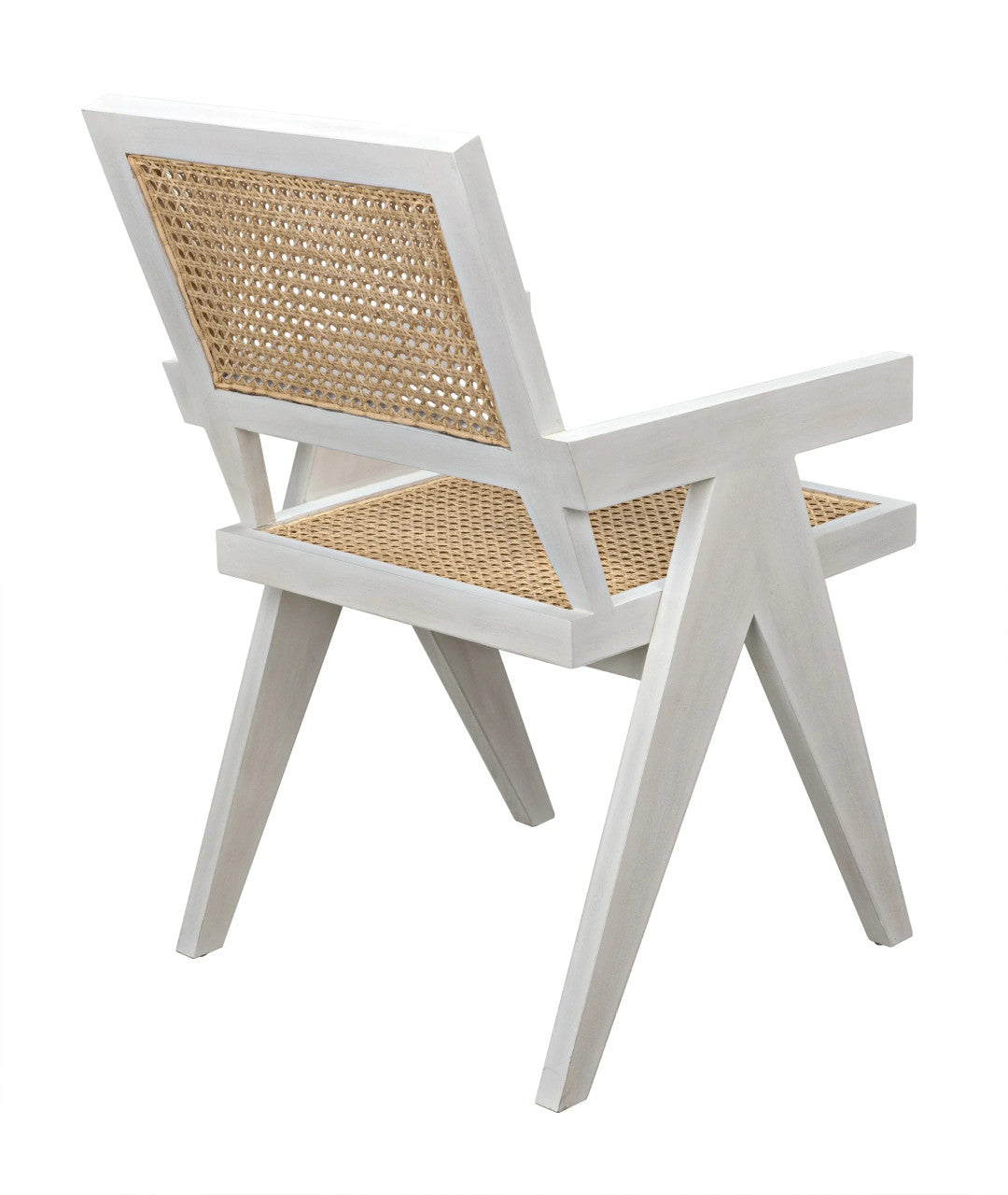 Noir Jude Chair with Caning in White Wash GCHA278WH