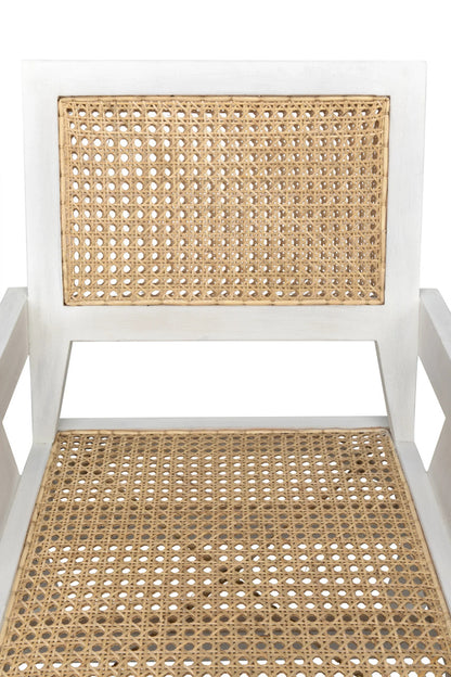 Noir Jude Chair with Caning in White Wash GCHA278WH