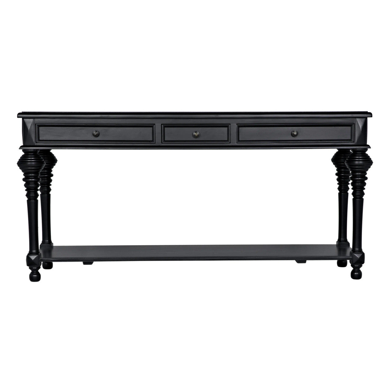 Noir Colonial Sofa Table in Distressed Black GCON102