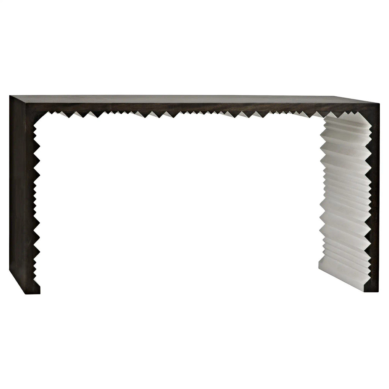 Noir Nelson Console in Ebony and White GCON160EBWH