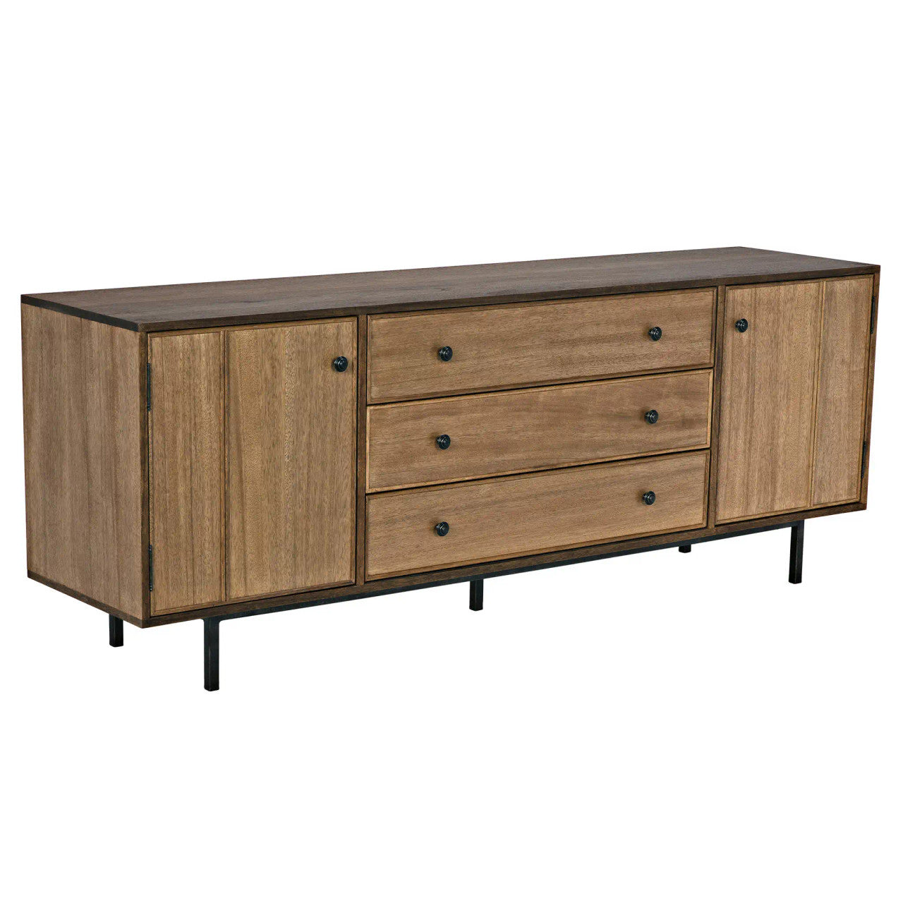 Noir Boston Sideboard in Dark Walnut w/ Matte Black Base GCON206DW