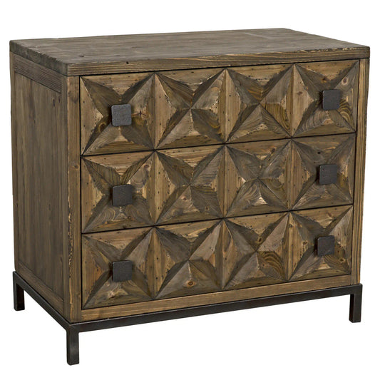 Noir Jones 3 Drawer Sideboard in Old Wood GCON217OW