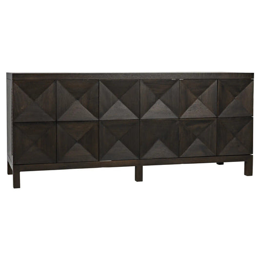 Noir Quadrant 3 Door Sideboard in Ebony Walnut GCON231EB-3