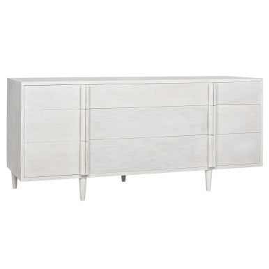 Noir Morten 9 Drawer Dresser in White Wash GCON241WH