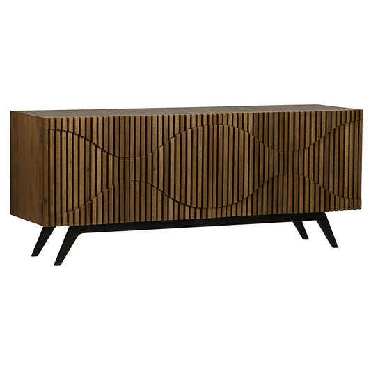 Noir Illusion Sideboard with Steel Base in Dark Walnut w/ Matte Black Frame GCON244DW