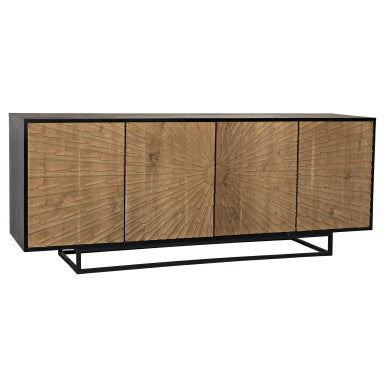 Noir Ra Sideboard in Hand Rubbed Black, Cleaar Coar Flat, w/ Matte Black Base GCON280HBT