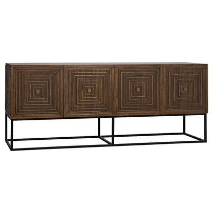 Noir Lanon Sideboard with Steel Base in Dark Walnut w/ Matte Black Base GCON289DW