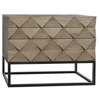 Noir Draco Sideboard with Steel Stand in Washed Walnut w/ Matte Black Legs GCON301WAW