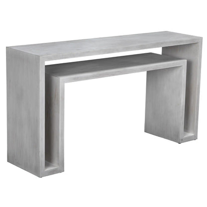 Noir Caine Console in White Wash GCON325WH