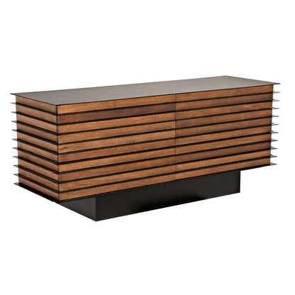 Noir Elevation Sideboard, Dark Walnut and Steel in Dark Walnut with Matte Black GCON347DW