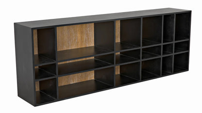 Noir Messer Shelf in Hand Rubbed Black and Grey Wash GCON385HBGW