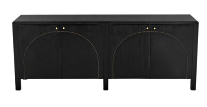 Noir Weston Sideboard in Hand Rubbed Black with Light Brown Trim GCON386HB