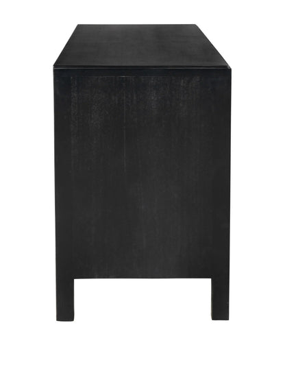 Noir Weston Sideboard in Hand Rubbed Black with Light Brown Trim GCON386HB