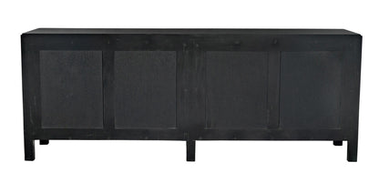 Noir Weston Sideboard in Hand Rubbed Black with Light Brown Trim GCON386HB