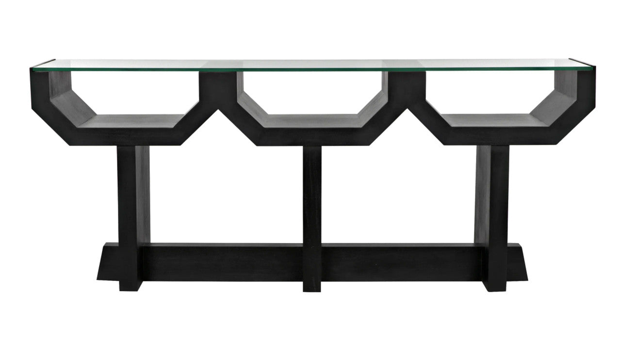 Noir Ando Console in Hand Rubbed Black GCON397HB