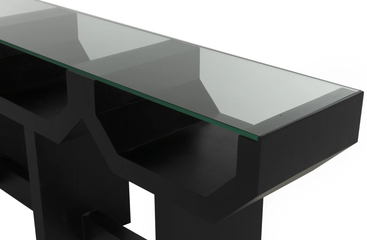 Noir Ando Console in Hand Rubbed Black GCON397HB