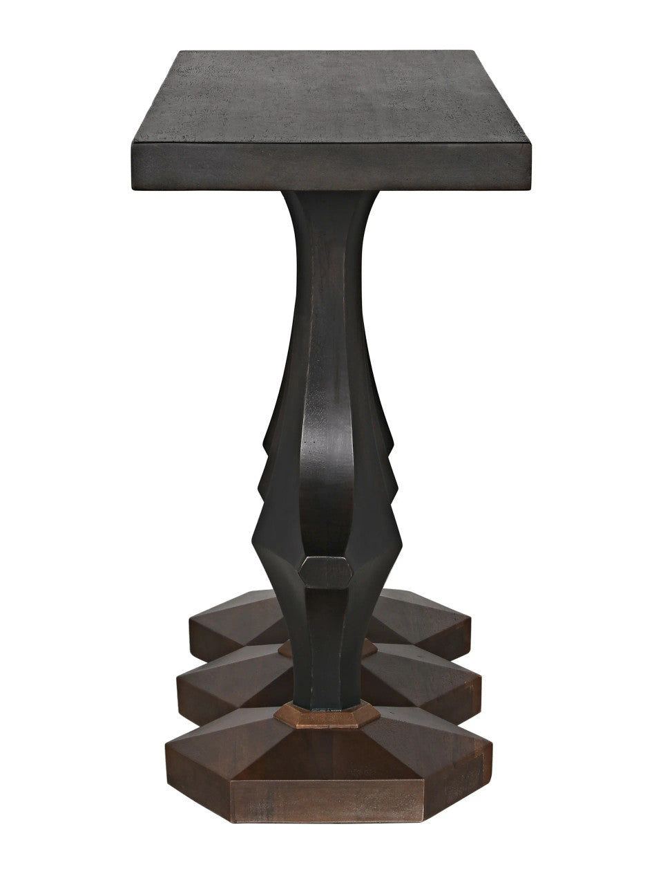 Noir Sydor Console in Ebony Walnut and Dark Walnut Base GCON400