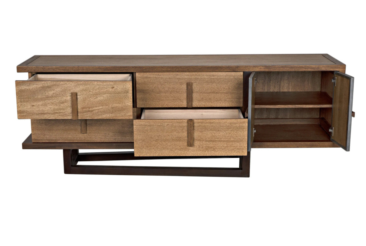 Noir William Sideboard in Dark Walnut with Ebony Walnut Base GCON401