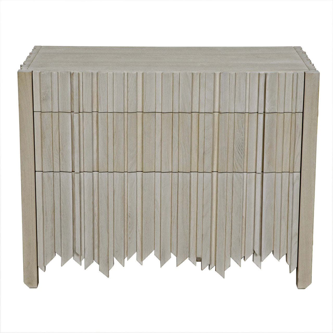 Noir Desdemona 3 Drawer Chest in Bleached Elm GCON419