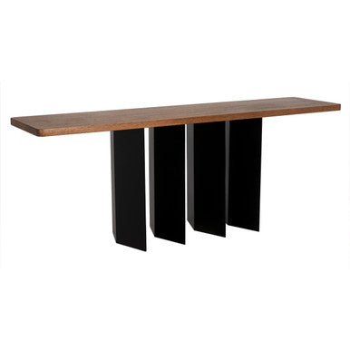 Noir Delta Console with Metal Base in Dark Walnut GCON430MTB