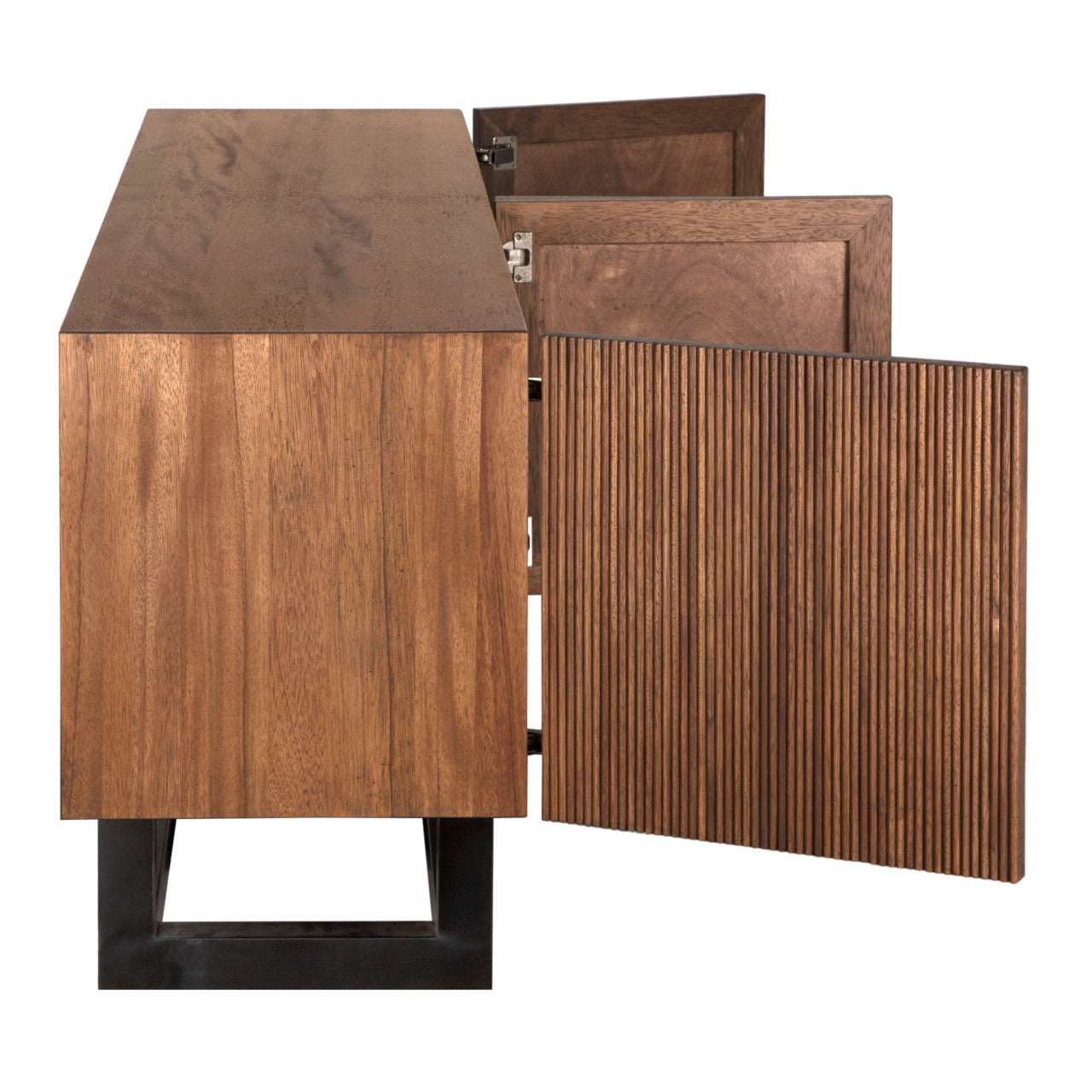 Noir Thomson Sideboard in Dark Walnut with Matte Black GCON434DW