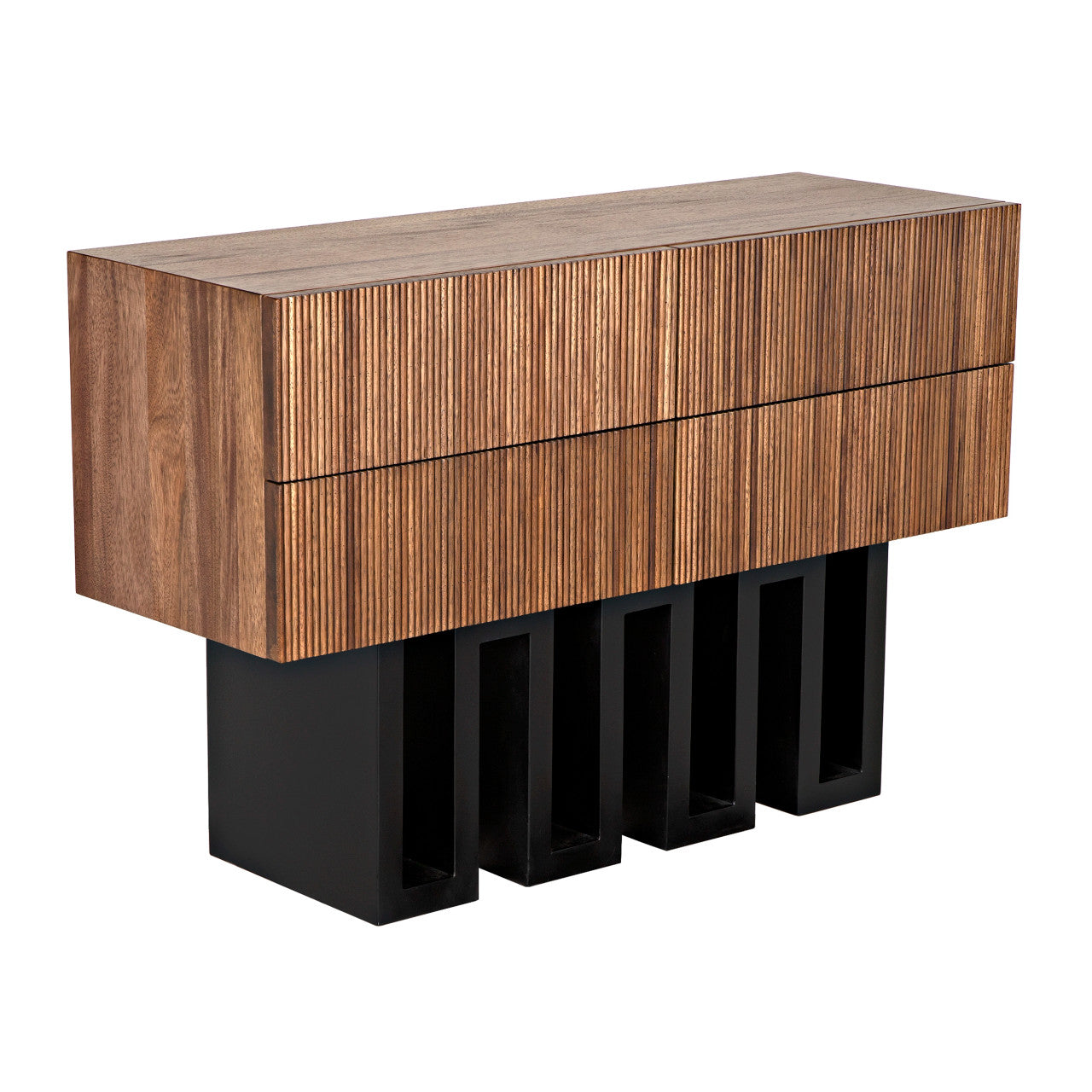 Noir Nova Sideboard in Dark Walnut with Matte Black GCON435DW