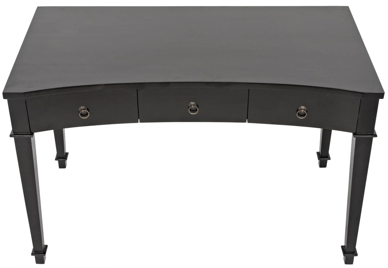 Noir Curba Desk in Hand Rubbed Black GDES111HB