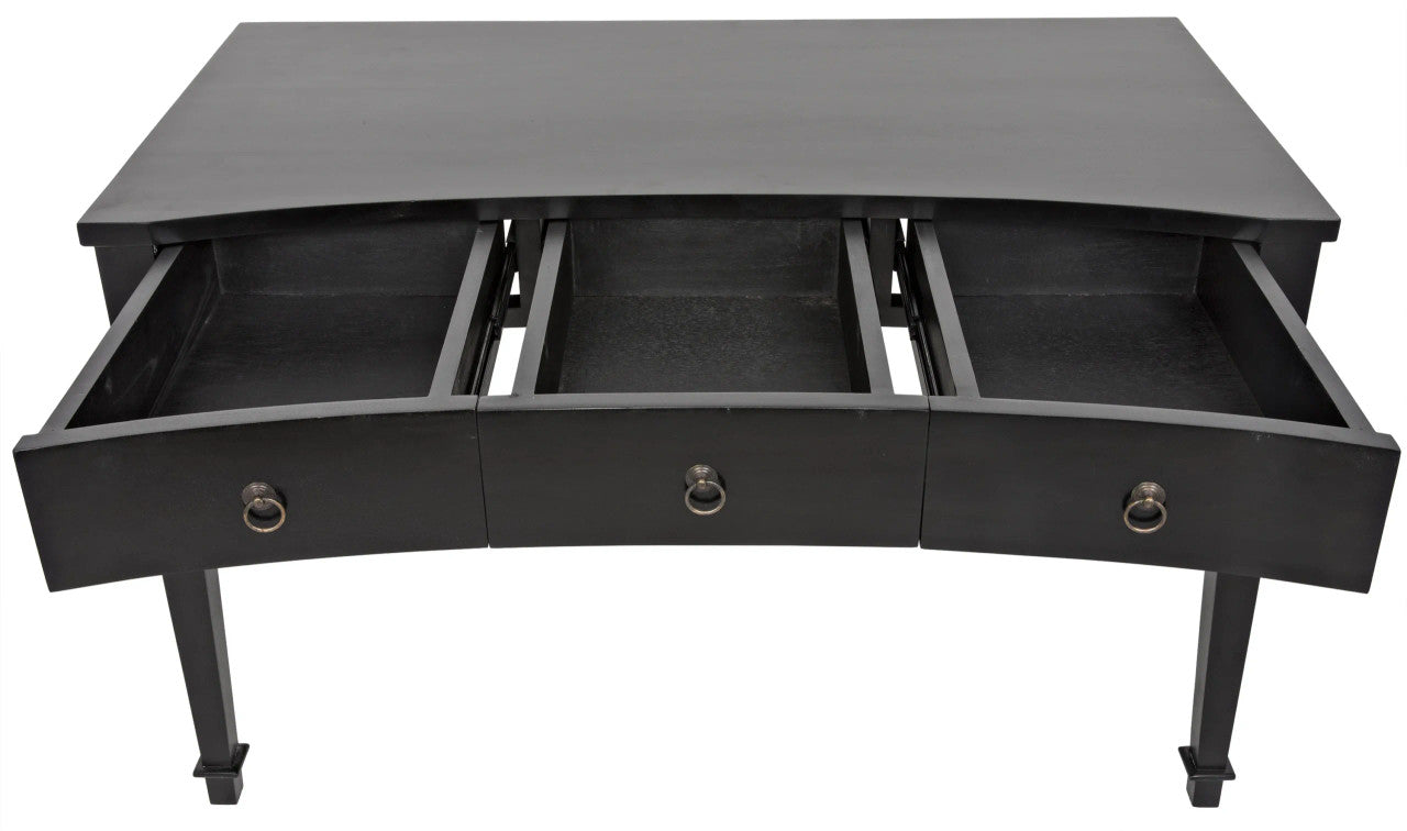 Noir Curba Desk in Hand Rubbed Black GDES111HB