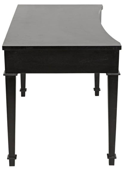 Noir Curba Desk in Hand Rubbed Black GDES111HB