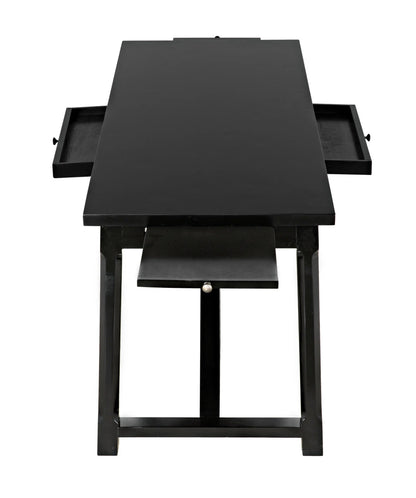 Noir Sutton Desk in Distressed Black GDES114D1