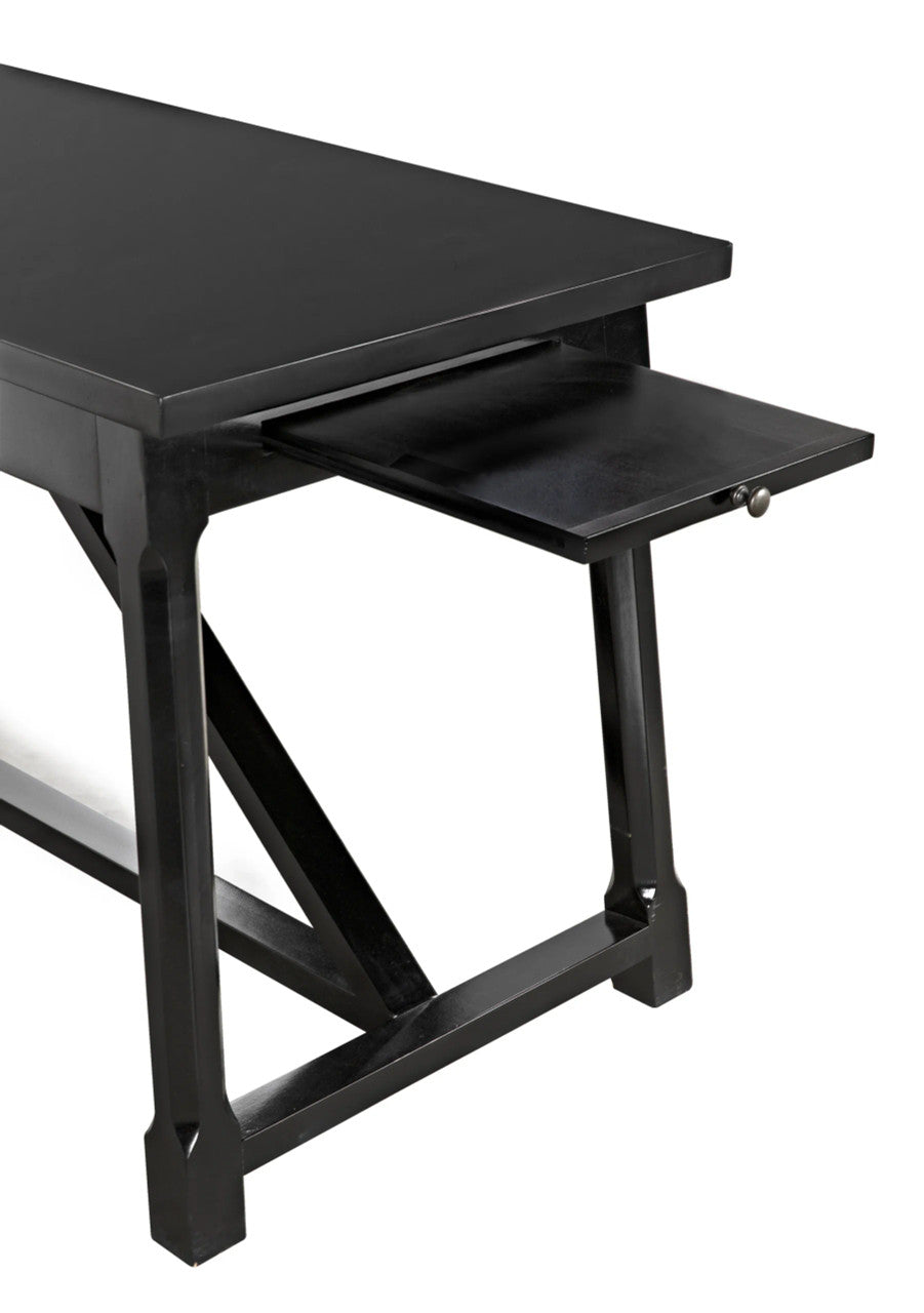 Noir Sutton Desk in Distressed Black GDES114D1