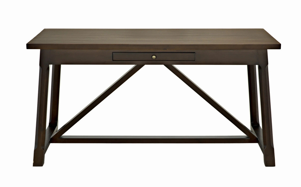 Noir Sutton Desk in Distressed Brown GDES114D