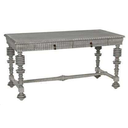 Noir Portuguese Desk in Distressed Grey GDES115DGR-S