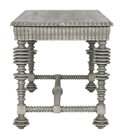 Noir Portuguese Desk in Distressed Grey GDES115DGR-S