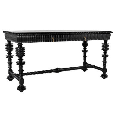 Noir Portuguese Desk in Hand Rubbed Black GDES115HB-S