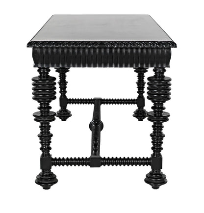 Noir Portuguese Desk in Hand Rubbed Black GDES115HB-S